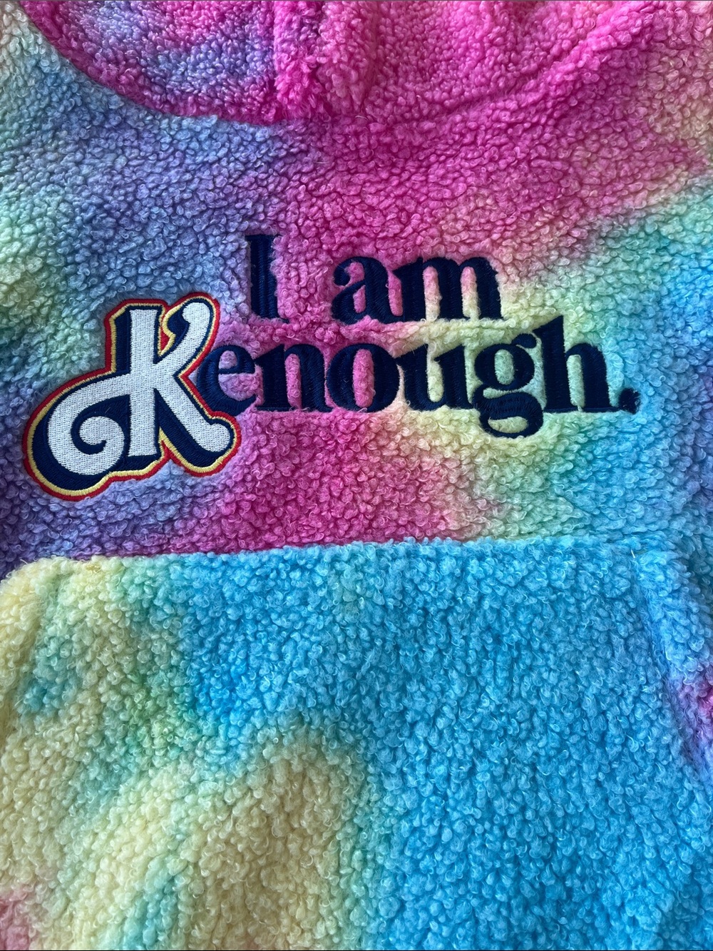 'I Am KenEnough' Rainbow Sherpa Hoodie - Picture 2 of 6